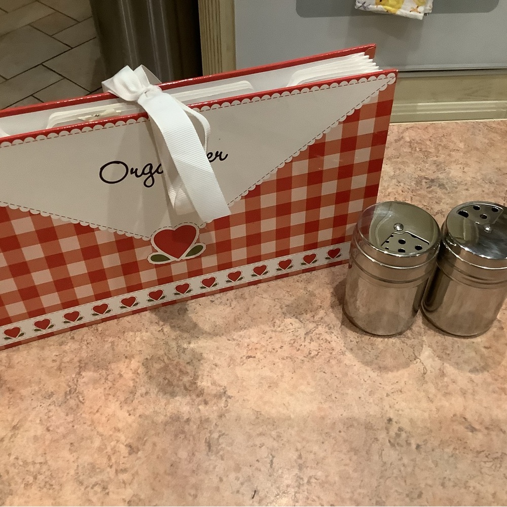 Red Gingham Heart  recipe notes Holder